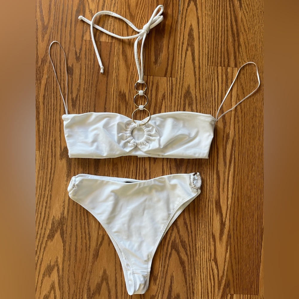 Two Piece White Bikini Set Size M